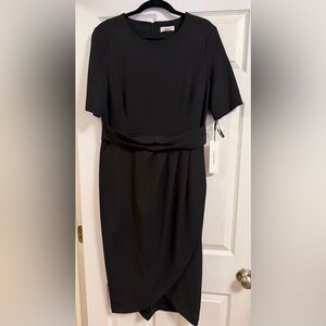 Calvin Klein Classic Black Faux Wrap Dress
